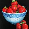 Strawberry In A Blue Bowl paint by numbers