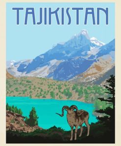 Tajikistan Poster Art paint by numbers