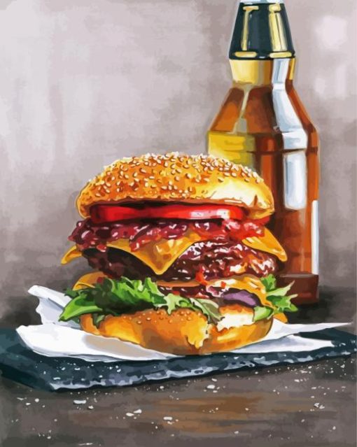 Tasty Burger paint by number