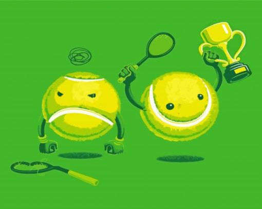 Tennis Balls Illustration paint by numbers