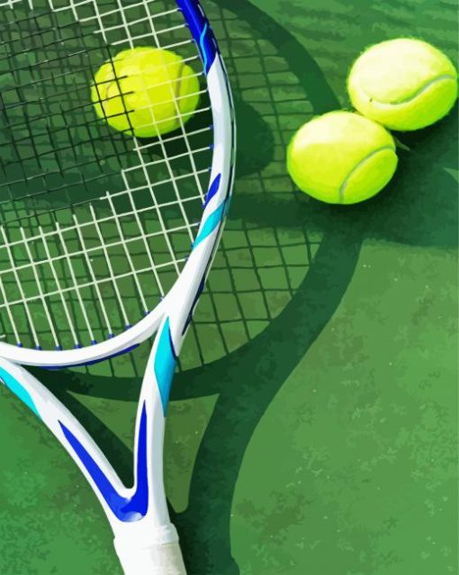 Tennis Equipement Poster paint by numbers