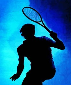 Tennis Palyer Sillhouette paint by numbers