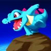 Totodile Pokemon Illustration paint by numbers