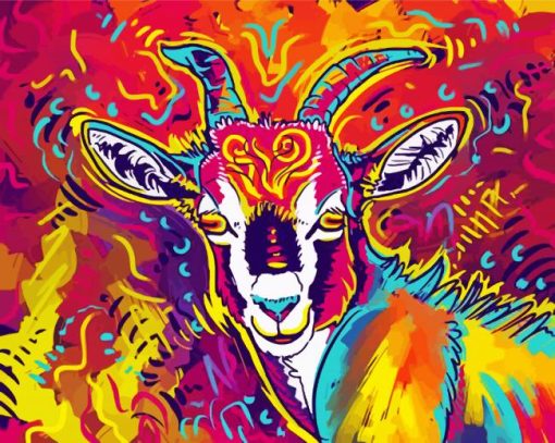 Abstract Trippy Goat paint by numbers