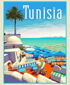 Tunisia Beach Poster paint by numbers