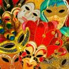 Colorful Venetian Masks paint by numbers