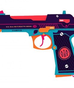 Weapon Illustration paint by numbers