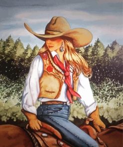 Aesthetic Western Cowgirl paint by numbers