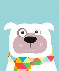 Adorable White Dog paint by numbers