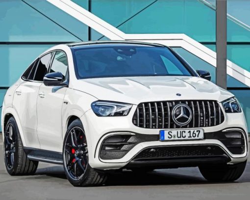 White Mercedes Amg Gle 63 paint by numbers