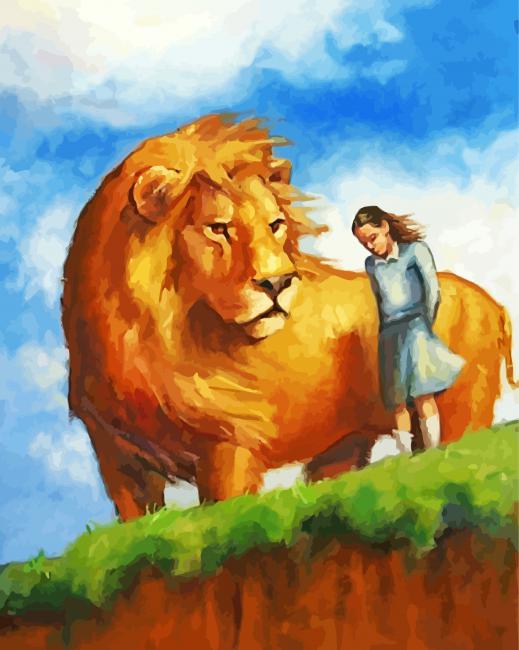 Aesthetic Woman And Lion paint by numbers