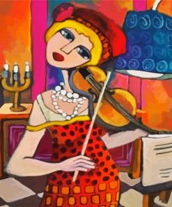Abstract Woman Playing Violin paint by numbers