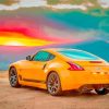 Yellow Coupe Car Nissan paint by numbers