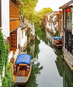 Zhouzhuang China Canal paint by numbers