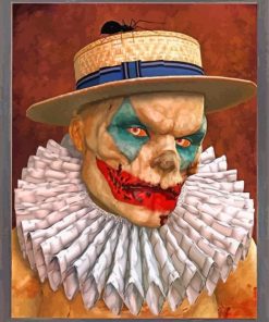 Zombie Clown With A Hat paiit by numbers