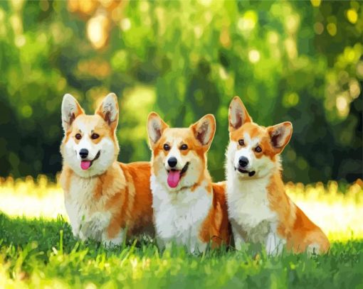 Corgis Puppies Animals paint by number