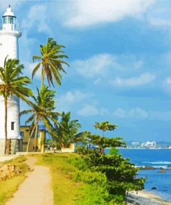 Galle Dutch Fort Lighthouse Sri Lanka paint by numbers