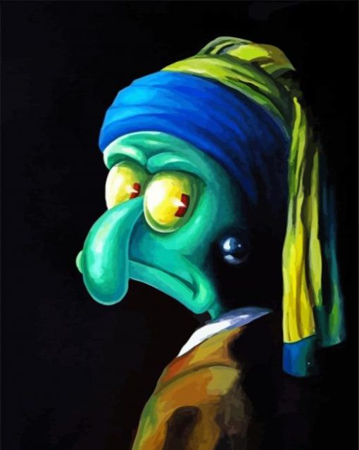 Squidward With The Pearl Earring paint by numbers