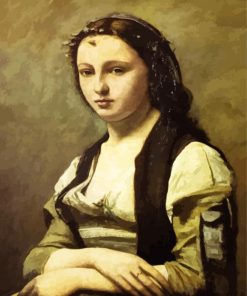 The Woman With a Pearl By Corot paint by number