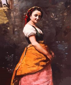 Young Woman In The Woods paint by number
