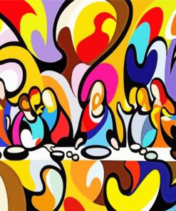 Abstract Last Supper paint by numbers