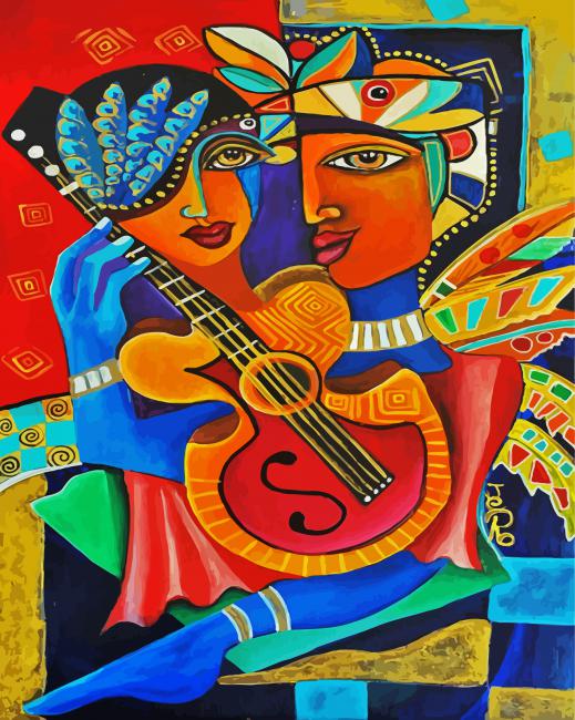 Cubist Musicians paint by number