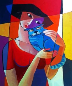 Cubist Woman And A Cat paint by number