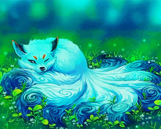 Adorable Blue Fox paint by numbers