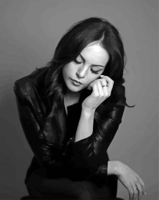 Black And White Elizabeth Gillies paint by numbers