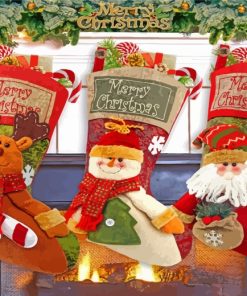 Christmas Stockings paint by numbers