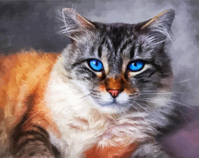 Cute Cat Pastel Art paint by numbers