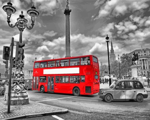 London Black And Red Bus paint by numbers