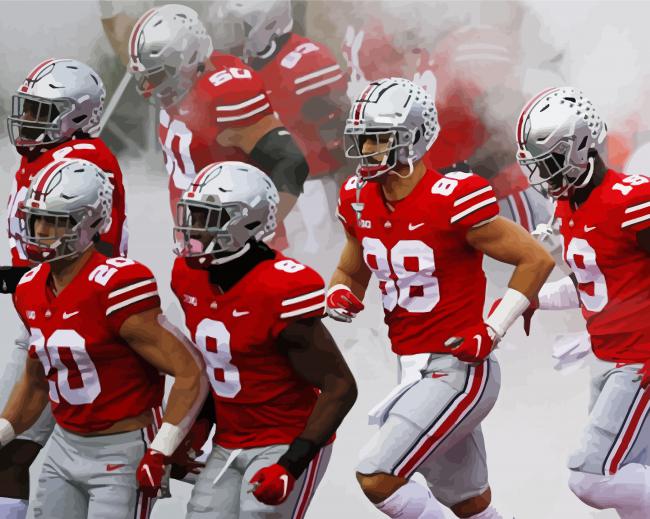 Ohio State Buckeyes Players paint by numbers