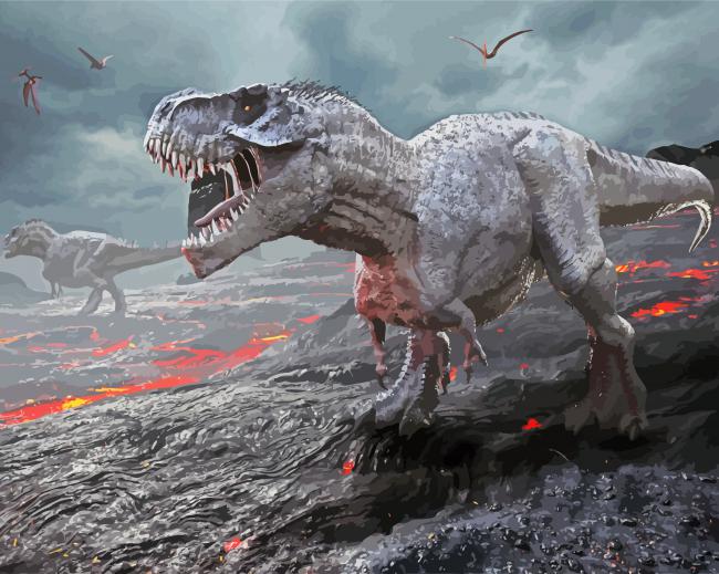 Velociraptor Dinosaur paint by numbers