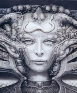 Giger Black And White Art paint by numbers
