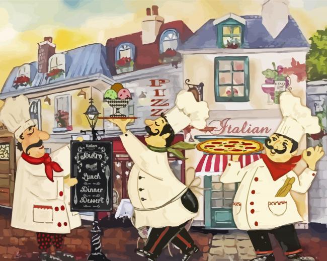 Italian Chefs Art paint by numbers