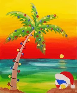 Palm Trees Christmas Art paint by numbers