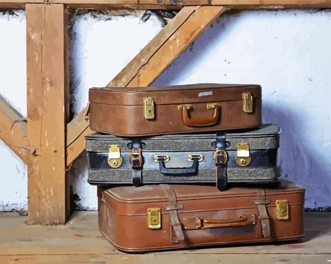 Vintage Old Travel Cases paint by numbers