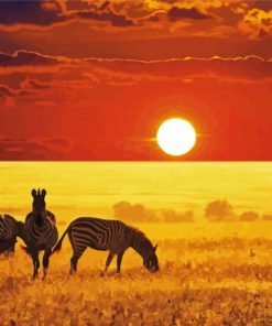 African Landscape Sunset paint by numbers