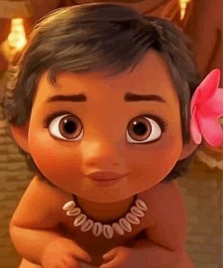 Baby Moana Character paint by numbers