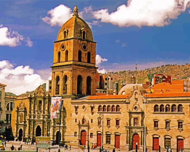 Basilica Of Saint Francis La Paz Bolivia paint by numbers