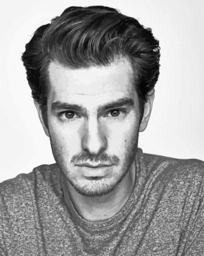 Black And White Andrew Garfield paint by numbers