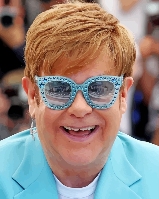 Elton John Smiling paint by numbers