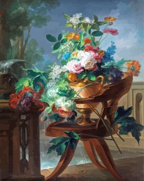 Flower Vase On Chair paint by numbers