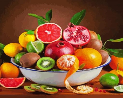Fruit In Bowl paint by numbers