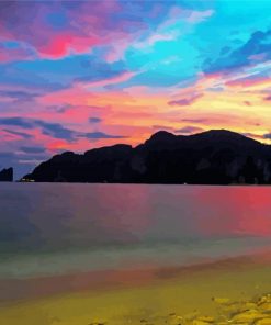 Koh Phi Phi Sunset Seascape paint by numbers