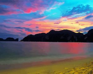 Koh Phi Phi Sunset Seascape paint by numbers