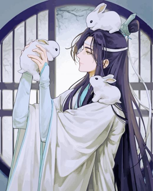 Lan Wangji With Rabbits paint by numbers