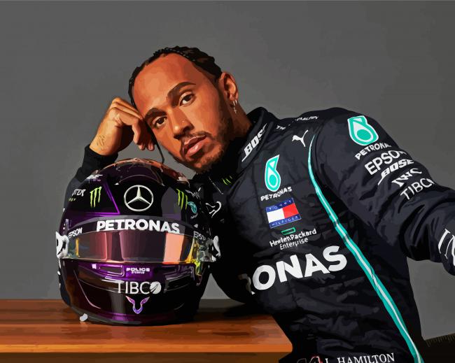 Lewis Hamilton Race Car Driver paint by numbers