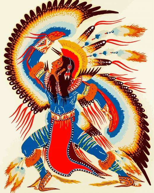Vintage Native Art paint by numbers